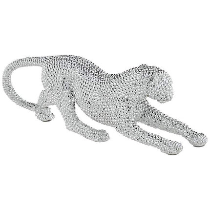 Studio 55D Silver Prowling Leopard 17 1/2" Wide Accent Sculpture