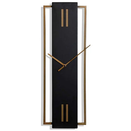 Stylecraft Slim Time 24" Modern Black and Bronze Metal Wall Clock Clock