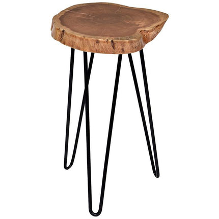 Suri 22" Wide Natural Wood and Black Accent Table