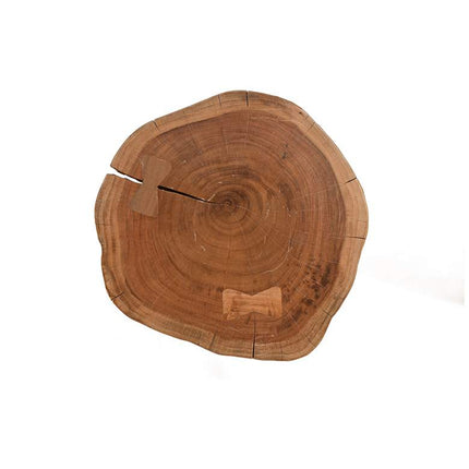 Suri 22" Wide Natural Wood and Gold Accent Table