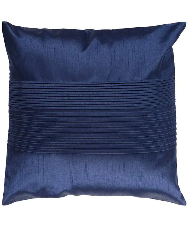 Surya Center Pleated 18" Square Navy Throw Pillow Vision