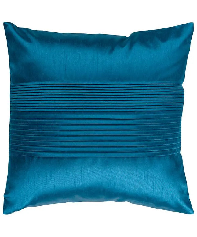 Surya Center Pleated 18" Square Teal Throw Pillow Vision