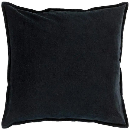 Surya Cotton Velvet Black 18" Square Decorative Throw Pillow Vision