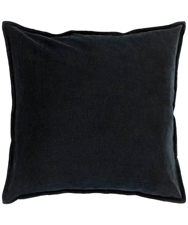 Surya Cotton Velvet Black 18" Square Decorative Throw Pillow Vision