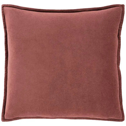 Surya Cotton Velvet Rust 18" Square Decorative Throw Pillow Vision