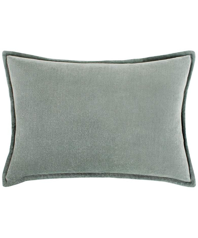 Surya Cotton Velvet Sea Foam 19" x 13" Decorative Pillow Vision