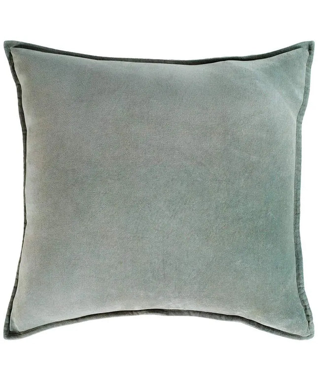 Surya Cotton Velvet Sea Foam 20" Square Decorative Pillow Vision