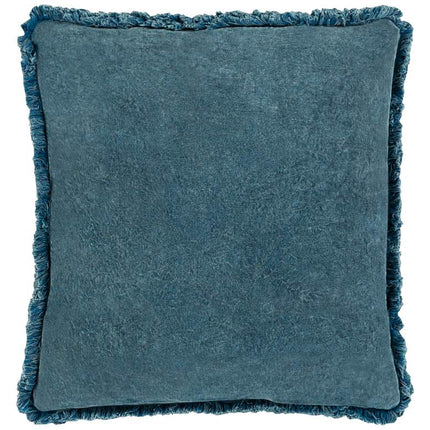 Surya Washed Cotton Velvet Denim 20" Square Throw Pillow Vision