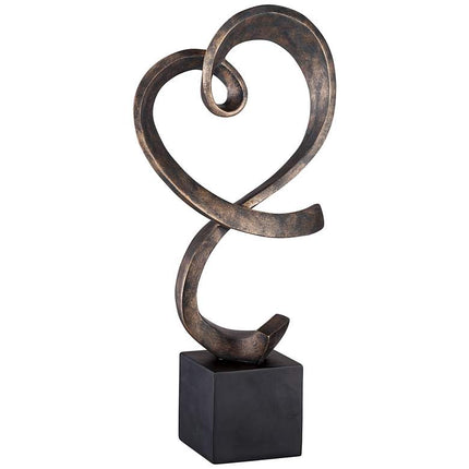 Swirling Heart 17 1/4" High Brushed Nickel Modern Sculpture