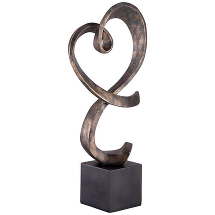 Swirling Heart 17 1/4" High Brushed Nickel Modern Sculpture