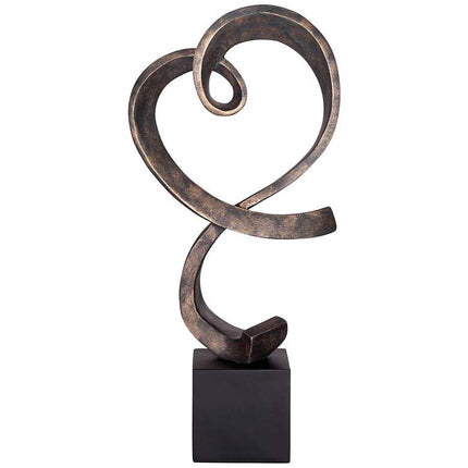 Swirling Heart 17 1/4" High Brushed Nickel Modern Sculpture