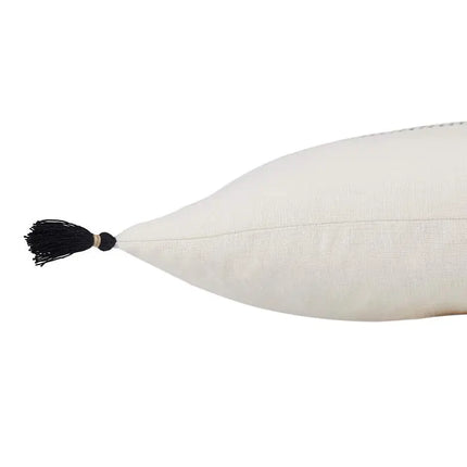 Taiga Yamanik White and Beige Stripes 21"x13" Throw Pillow Vision