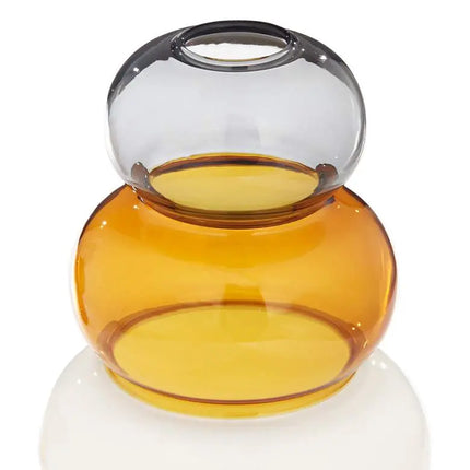 Tanger 10 1/4" Triple Amber Glass Vase Set of 2 Dahlia Studios