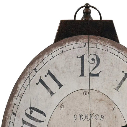 Thaddeus Antique White 17 3/4" x 29" Oval Wall Clock Clock