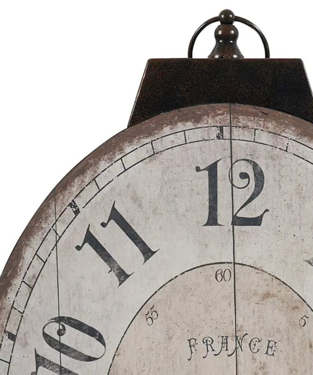 Thaddeus Antique White 17 3/4" x 29" Oval Wall Clock