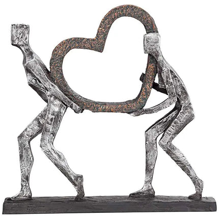 The Weight of Love 12" High Figurines and Heart Sculpture Quoizel