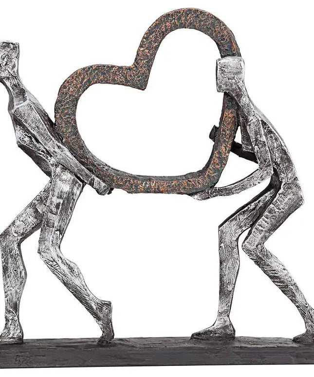 The Weight of Love 12" High Figurines and Heart Sculpture Quoizel