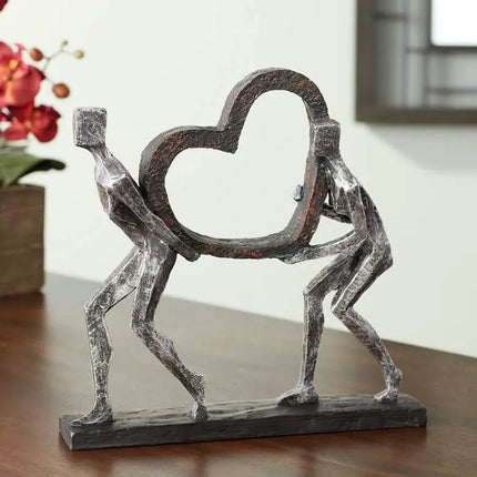 The Weight of Love 12" High Figurines and Heart Sculpture Quoizel