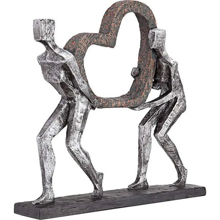 The Weight of Love 12" High Figurines and Heart Sculpture Quoizel