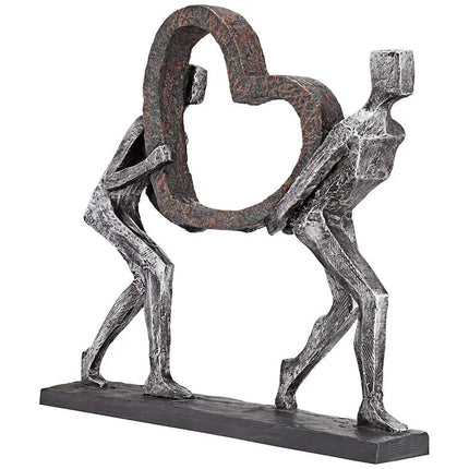 The Weight of Love 12" High Figurines and Heart Sculpture Quoizel