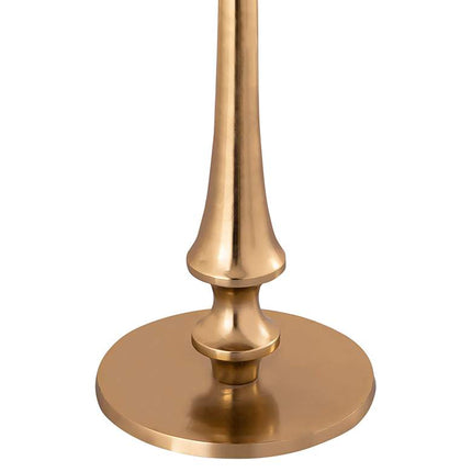 TOV 16" Wide Goathide and Gold Aluminum Modern Round Side Table