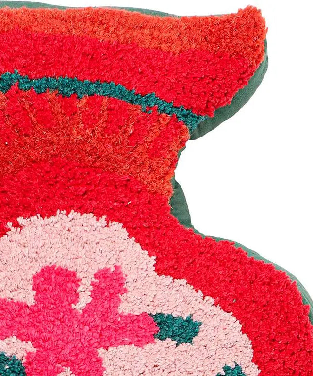 TOV Amphorae Textile 12" x 20" Red Tufted Accent Pillow Vision