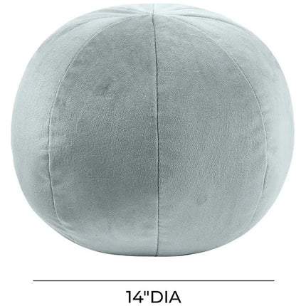 TOV Boba 14" Wide Sea Blue Velvet Round Decorative Pillow Vision