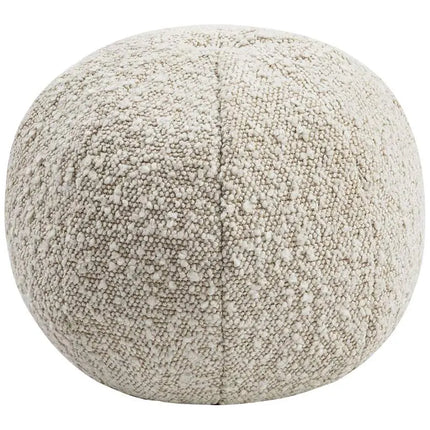 TOV Boba 9" Round Beige Velvet Modern Decorative Pillow Vision