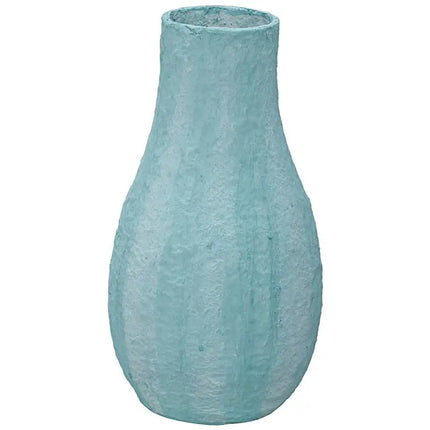 TOV Cotton Mache 12" High Modern Cloudy Blue Decorative Vase Dahlia Studios