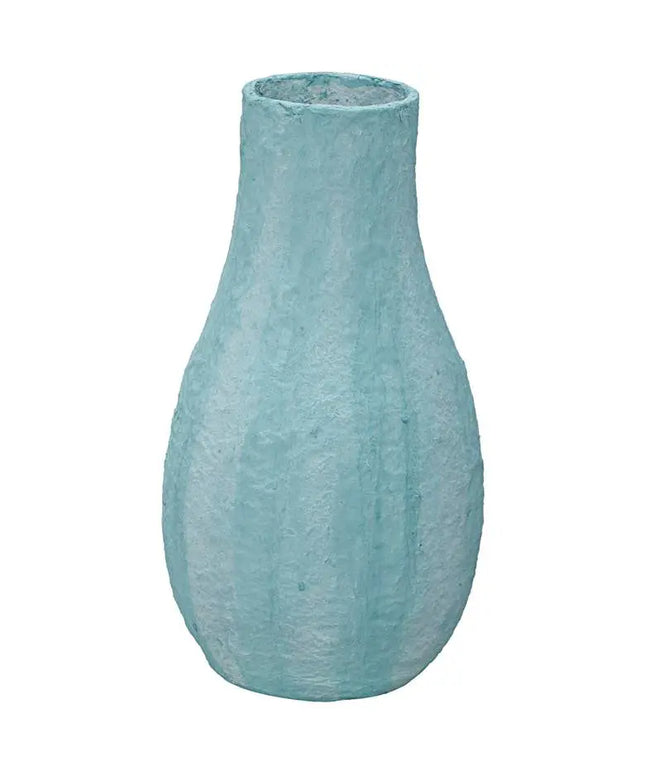 TOV Cotton Mache 12" High Modern Cloudy Blue Decorative Vase Dahlia Studios