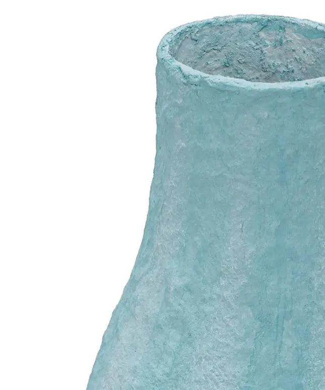 TOV Cotton Mache 12" High Modern Cloudy Blue Decorative Vase Dahlia Studios