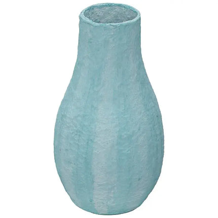 TOV Cotton Mache 12" High Modern Cloudy Blue Decorative Vase Dahlia Studios