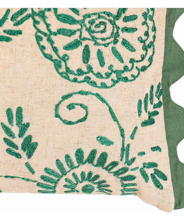 TOV Portia 20" x 12" Aqua Embroidered Floral Accent Cushion Vision