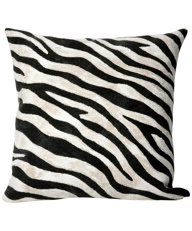 Trans-Ocean Visions I Zebra Black 20" Square Throw Pillow Vision