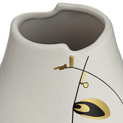 Tribeca 10 3/4" High Matte White Decorative Graphic Vase Dahlia Studios