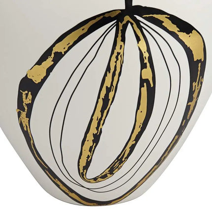 Tribeca 10 3/4" High Matte White Decorative Graphic Vase Dahlia Studios