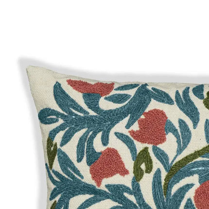 Tulip Embroidered Floral 20" Square Accent Cushion Vision