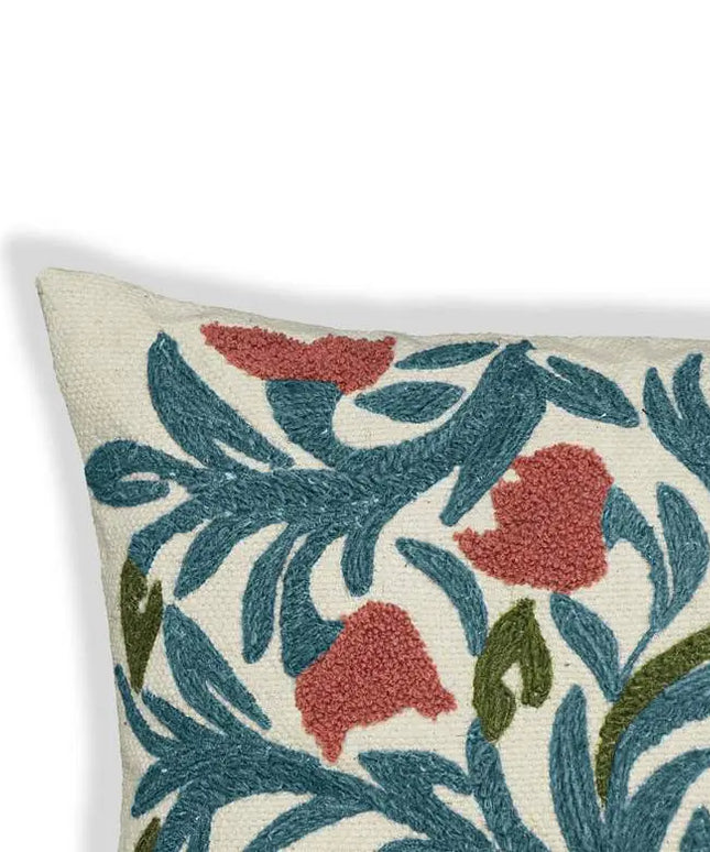 Tulip Embroidered Floral 20" Square Accent Cushion Vision