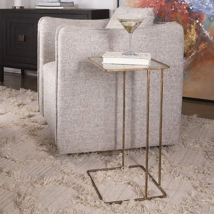 Uttermost Cadmus 12" Wide Antiqued Gold Side Table