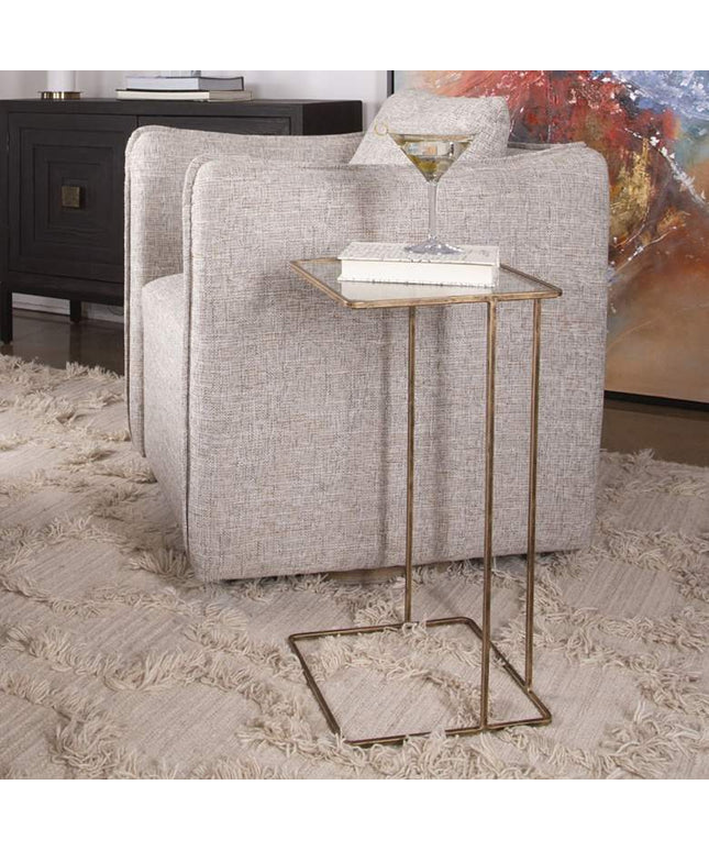 Uttermost Cadmus 12" Wide Antiqued Gold Side Table
