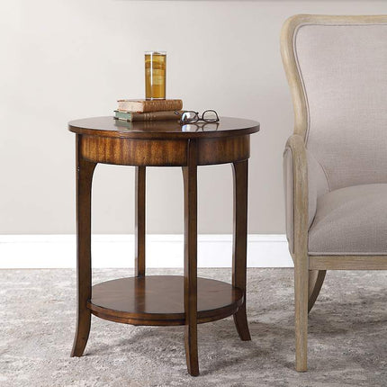 Uttermost Carmel Distressed Veneer Lamp Table