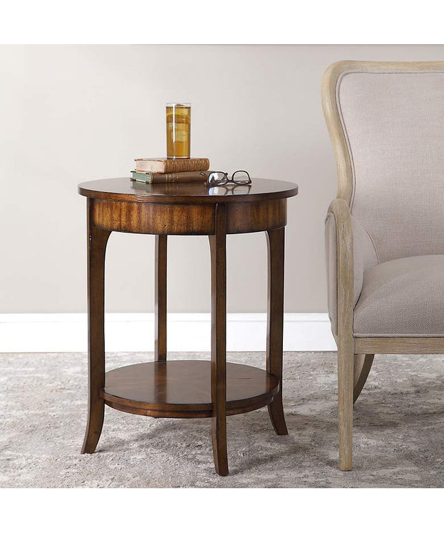Uttermost Carmel Distressed Veneer Lamp Table