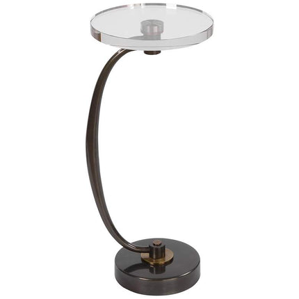 Uttermost Fawn 12" Wide Dark Bronze Metal Round Drink Table