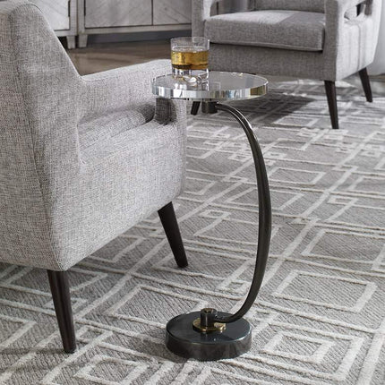 Uttermost Fawn 12" Wide Dark Bronze Metal Round Drink Table