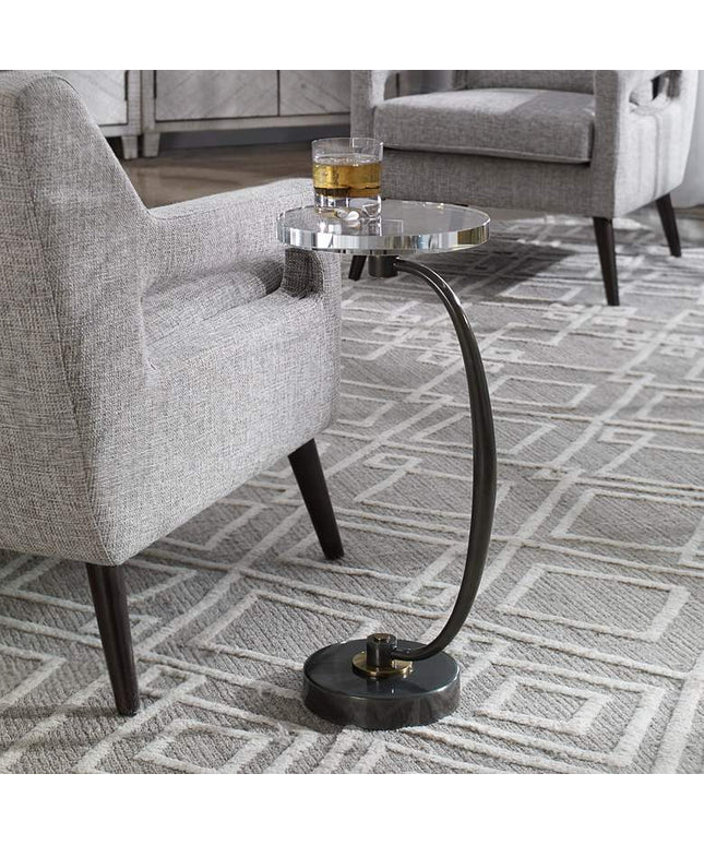 Uttermost Fawn 12" Wide Dark Bronze Metal Round Drink Table