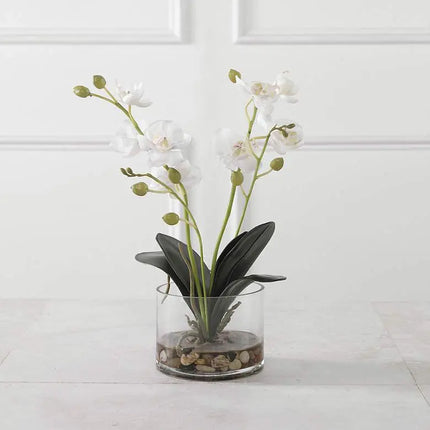 Uttermost Glory White Orchid 13"H Faux Flowers in Container Uttermost