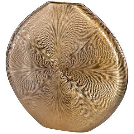 Uttermost Gretchen 23" High Ribbed Gold Modern Vase Uttermost