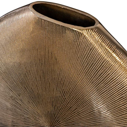 Uttermost Gretchen 23" High Ribbed Gold Modern Vase Uttermost