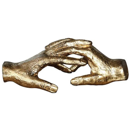 Uttermost Hold My Hand 9" Wide Antique Gold Leaf Figurine Quoizel
