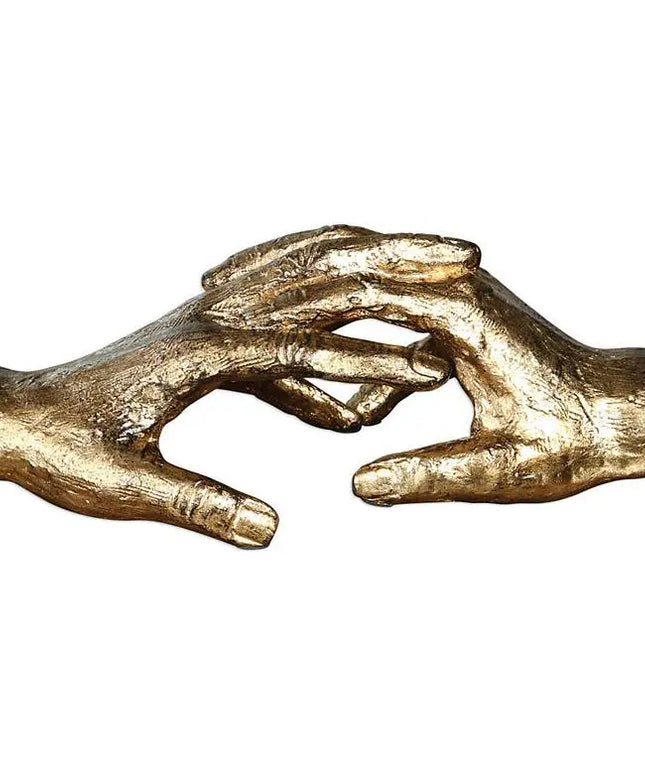 Uttermost Hold My Hand 9" Wide Antique Gold Leaf Figurine